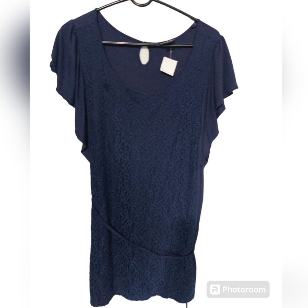Oh Baby by Motherhood Maternity Blue with Lace Front sz 1x NWT Plus Sized